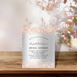Budget Brautparty Silber Rose Goldeinladung