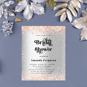 Budget Brautparty Silber Rose Goldeinladung
