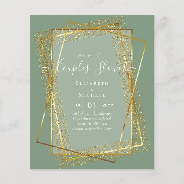 BUDGET Bridal COUPLES Dusche Geometrischer Rahmen  Flyer (Vorne)