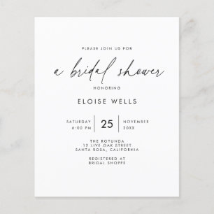 Budget Bridal Dusche Einladung Flyer