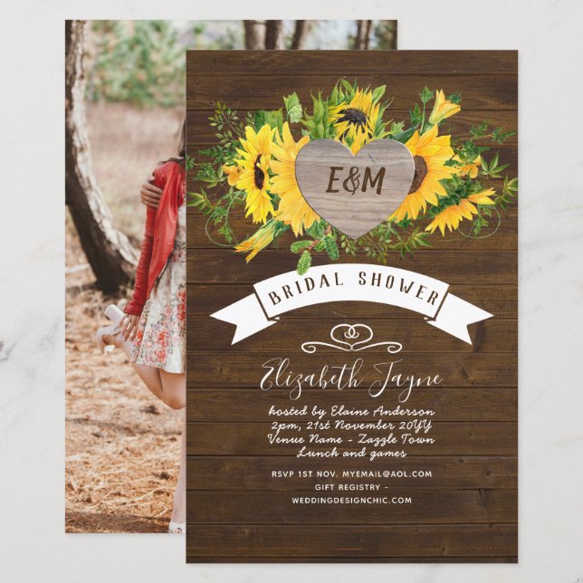 BUDGET Bridal Dusche Einladungen Custom Colors (Vorne/Hinten)