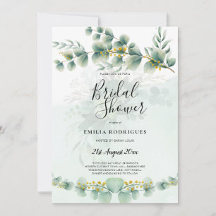 Budget Bridal Dusche Einladungen Grüne Blätter