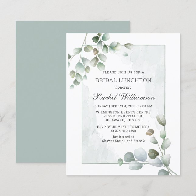 Budget Bridal Luncheon Eukalyptus Greenery (Vorne/Hinten)