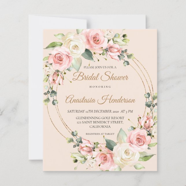 Budget Bridal Shower Einladung. (Vorderseite)