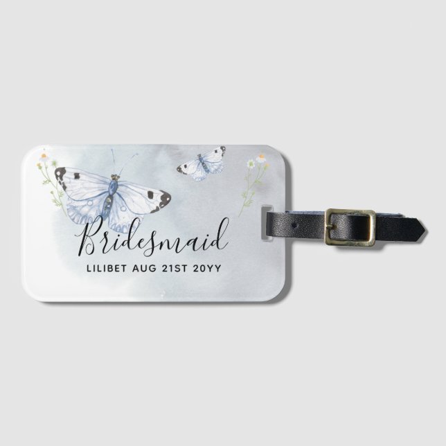BUDGET Bridesmaid Brautparty gibt BUTTERFLIES Gepäckanhänger (Vorderseite (Horizontal))