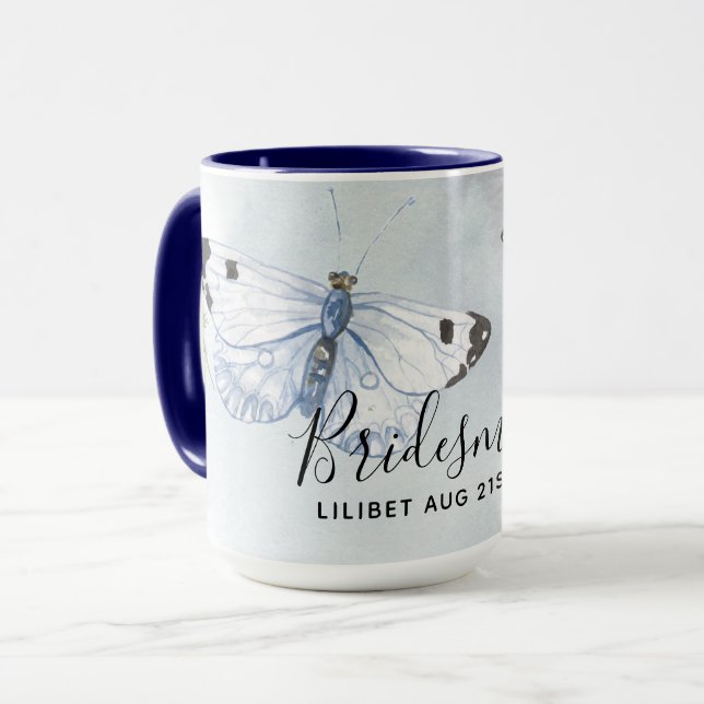 BUDGET Bridesmaid Brautparty gibt BUTTERFLIES Tasse (Vorderseite Links)