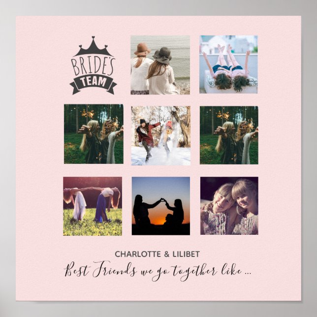BUDGET Bridesmaid gibt FOTO COLLAGE Quotes BESTE F Poster (Vorne)