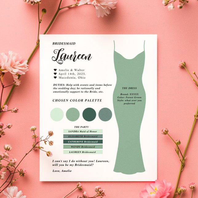 Budget Bridesmaid Info-Karte (Von Creator hochgeladen)