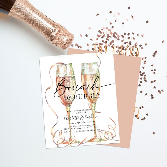 Budget Brunch & Bubbly Brautparty Flyer (Von Creator hochgeladen)