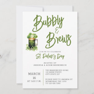 Budget Bubbly and Brews St Patricks Day Party Einladung