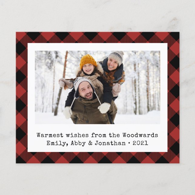 Budget Buffalo Kariertes Foto Red Black Holiday Ca (Vorderseite)