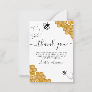 BUDGET Bumblebee Honeycomb Babydusche Vielen Dank Mitteilungskarte