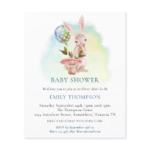 Budget Bunny Aquamarin Baby Dusche Einladung