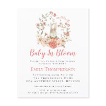 Budget Bunny Baby in Bloom Girl Babydusche Einladu