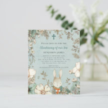 Budget Bunny Foto Boy Christening Taufen Einladung