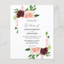 Budget Burgund & Blush Pink 4 Blumenzwiebeln Flyer