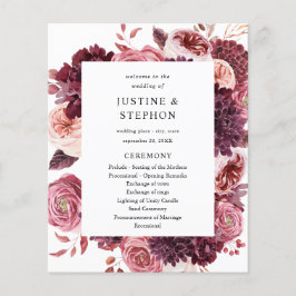 Budget Burgund & Blush Pink 8B Hochzeitsfeier Flyer