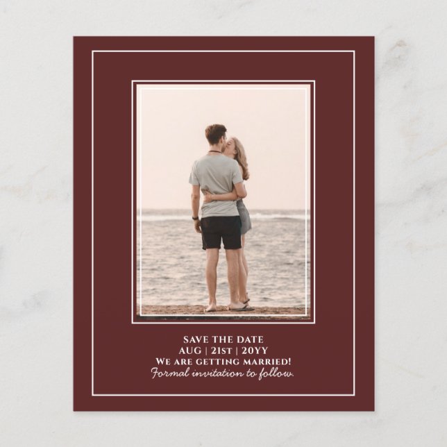 BUDGET Burgund FOTO Wedding Rett Termine Flyer (Vorne)