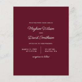 Budget Burgund Moderne Hochzeitseinladung