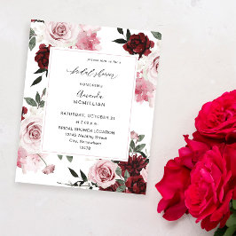 Budget Burgund & Pink 6 Brautparty Flyer