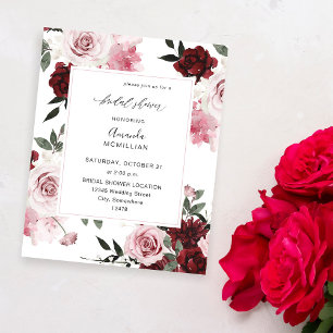 Budget Burgund & Pink 6 Brautparty Flyer