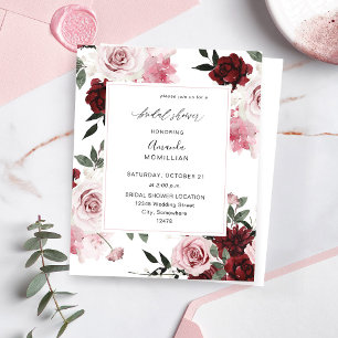 Budget Burgund & Pink Floral 6 Brautparty