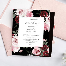 Budget Burgund & Pink Floral 6 Brautparty - B
