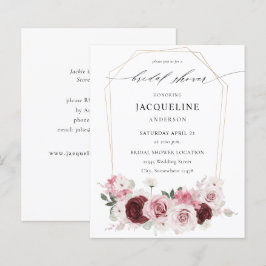 Budget Burgund & Pink Floral Ele Brautparty 2