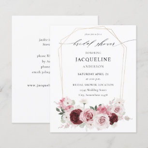 Budget Burgund & Pink Floral Ele Brautparty 2