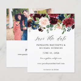 Budget Burgund & Pink Save the Date Foto