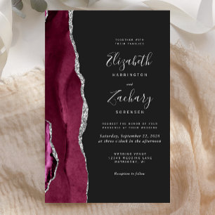 Budget Burgund Silber Achat Dunkle Hochzeit