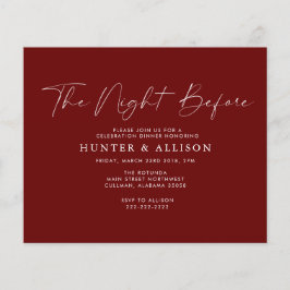 Budget Burgund The Night Before | Einladung  Flyer