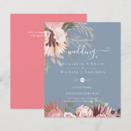 BUDGET Burgund Wein Pampas Grass Tropische Hochzei