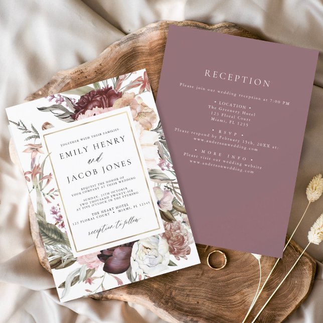 Budget Burgundy Boho Floral All in One Wedding (Von Creator hochgeladen)