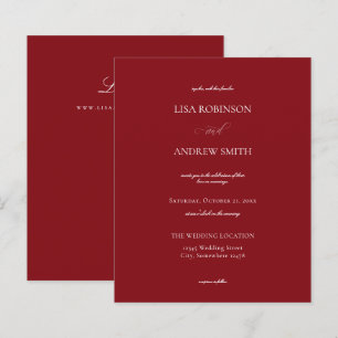 Budget Burgundy Calligrafy Wedding