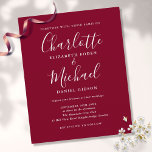 Budget Burgundy Chic Script Einladung<br><div class="desc">Diese elegante,  preisgünstige Einladung kann mit Ihren Informationen in schicker Schrift personalisiert werden. Entwickelt von Thisisnotme©</div>