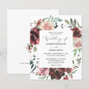 Budget Burgundy Dusty Pink Floral 5 Hochzeit
