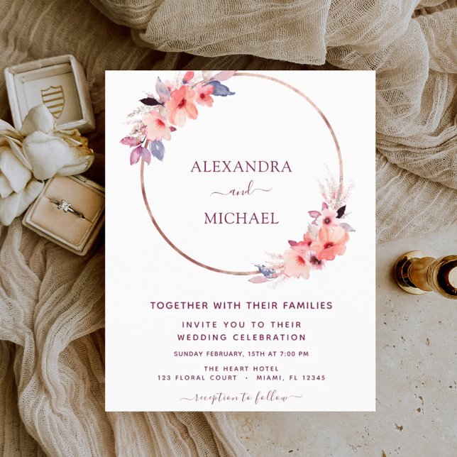 Budget Burgundy Floral Geometric Wedding (Von Creator hochgeladen)