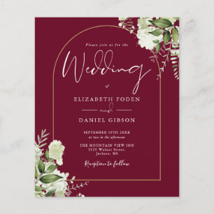 Budget Burgundy Foliage Gold Arch Wedite