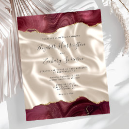 Budget Burgundy Gold Agate Elfenbeinseide Hochzeit