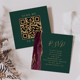 Budget Burgundy Gold Agate Green QR Code UAWG Begleitkarte