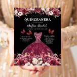 Budget Burgundy Gold Bilingual Spanish Quinceanera Flyer<br><div class="desc">Feiern Sie Ihren besonderen Tag erschwinglich mit dem Budget Burgundy Gold Bilingual Spanish Quinceañera Einladung. Dieses elegante und dennoch kostengünstige Design besticht durch tiefe Bordeaux-Farbtöne und Goldakzente, die Ihrem Event eine Touch Luxus verleihen. Das zweisprachige Format mit Text in Spanisch und Englisch sorgt dafür, dass alle Gäste sich eingeschlossen fühlen....</div>