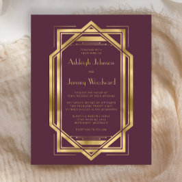 Budget Burgundy Gold Vintage Deko Wedding 1920