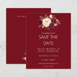 Budget Burgundy Marsa Floral Save the Date - Rot