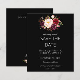 Budget Burgundy Marsa Floral Save the Date - Schwa