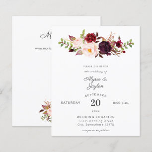 Budget Burgundy Marsala & Pink Floral Wedding