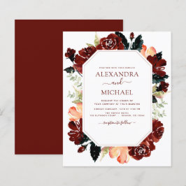 Budget Burgundy Navy Blue Floral Elegant Moderne