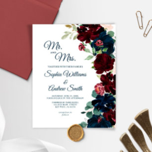 Budget Burgundy & Navy Blumen Hochzeit