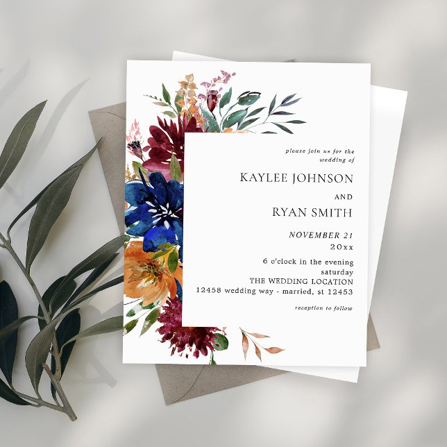 Budget Burgundy & Navy Fall Floral Wedding V2 (Von Creator hochgeladen)