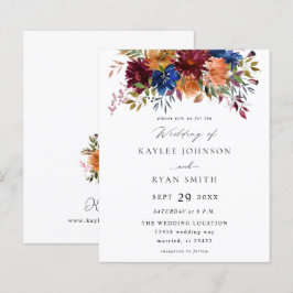 Budget Burgundy Navy Orange Fall Floral Wedding 2